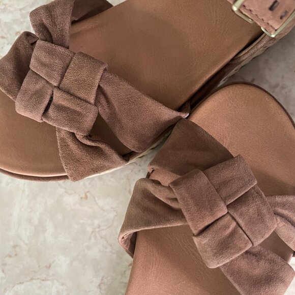 UGG Sz 8 Trisha Chestnut Suede Platform Sandal Jute Sole - Picture 10 of 11